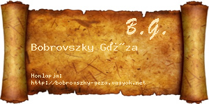 Bobrovszky Géza névjegykártya